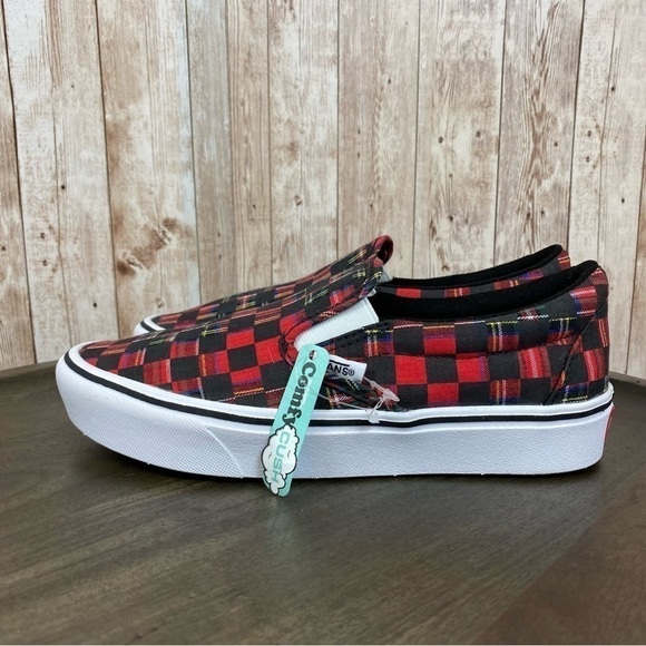 Vans Comfycush Slip On Plaid Check Sneaker Size 6.5 Women - Picture 5 of 11